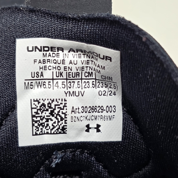 Under Armour UA HOVR Mega 2 Running Shoes Mens Size 5 Black 3026629-003 New - Picture 4 of 9